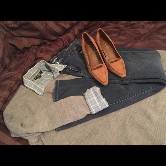 SAG HARBOR NWT Missy L Dove Grey Heather Sweater - Picture 2 of 4